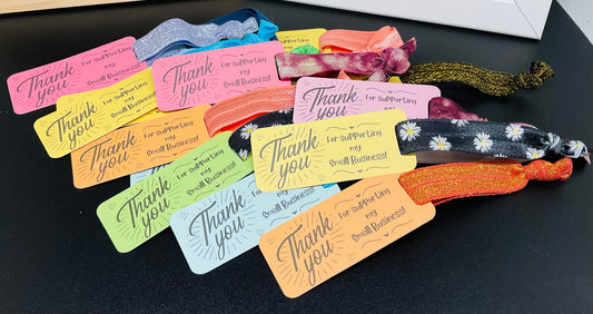 "Thank you for supporting my small business"  mini ribbon tag ** PACK of 20